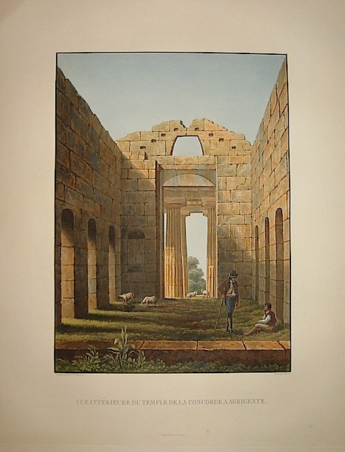  Vue interieure du Temple de la Concorde a Agrigente 1822-1826 Parigi 